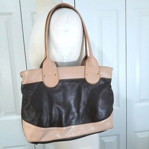 Thomaz Rabello Leather Shoulder Bag Brown & Pink